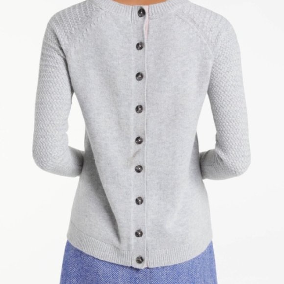 Boden Sweaters - Boden Avery Gray Button Back Sweater